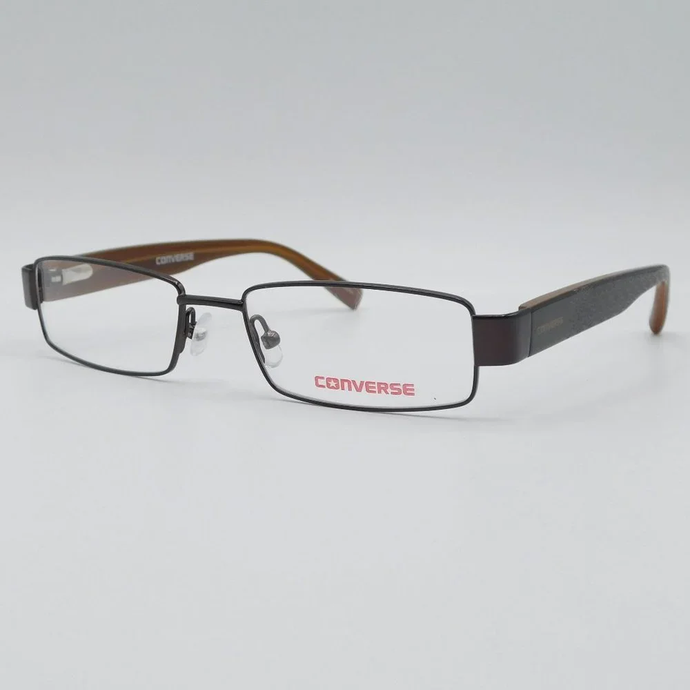 NEW CONVERSE WAIT FOR ME BROWN KIDS TEEN Rectangle EYEGLASSES FRAME 49-1…